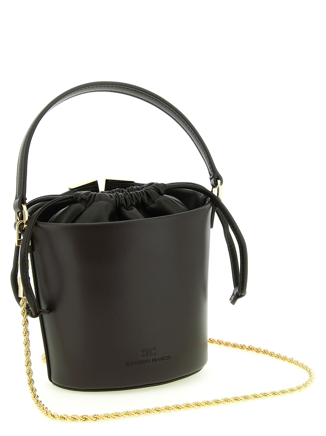 Elisabetta Franchi Logo Bucket Bag Hand Bags - Black | 943665dd2a2ae547fdcd71d93d9fe8c8620dc0e7