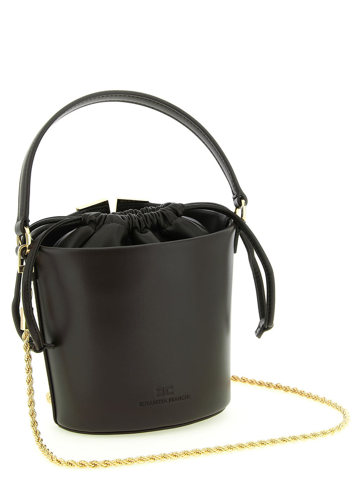 Elisabetta Franchi Logo Bucket Bag Hand Bags - Black | 943665dd2a2ae547fdcd71d93d9fe8c8620dc0e7