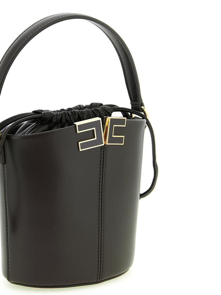 Elisabetta Franchi Logo Bucket Bag Hand Bags - Black | 3cd3cbf645c71b1045a8ea0a2e9270adc6a5d548