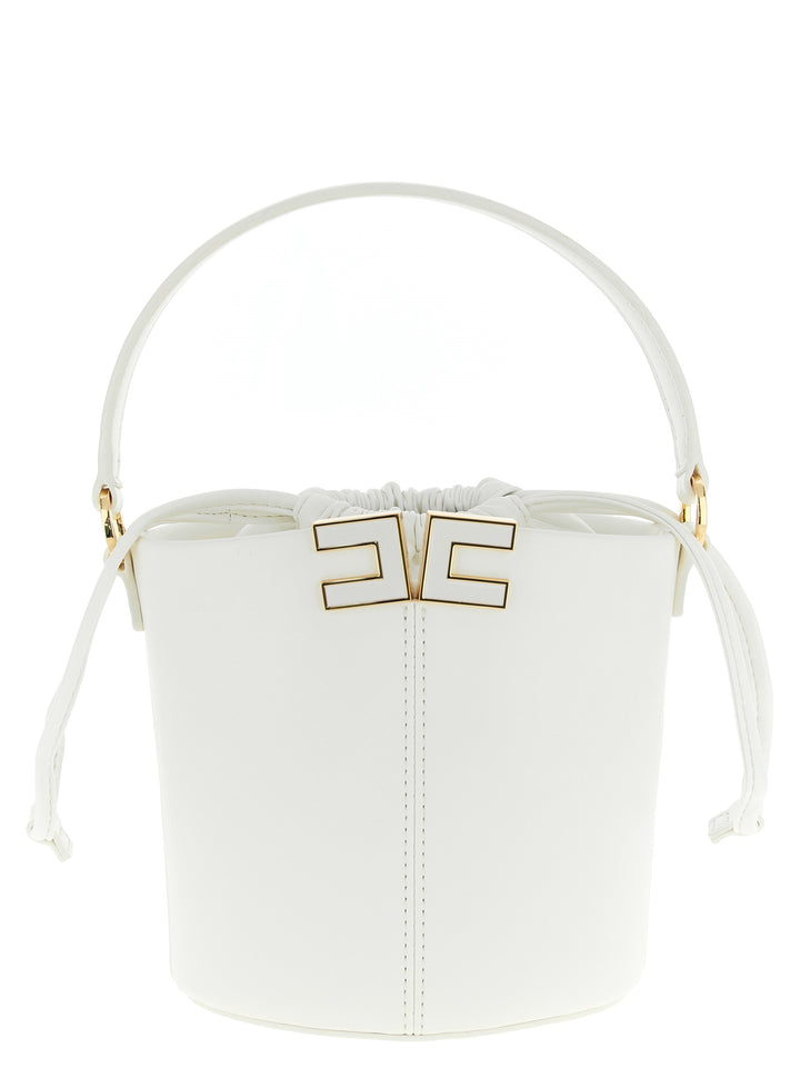 Elisabetta Franchi Logo Bucket Bag Hand Bags - Beige | 7c6bb77bc166ef946ff17fb875945951129b7c09