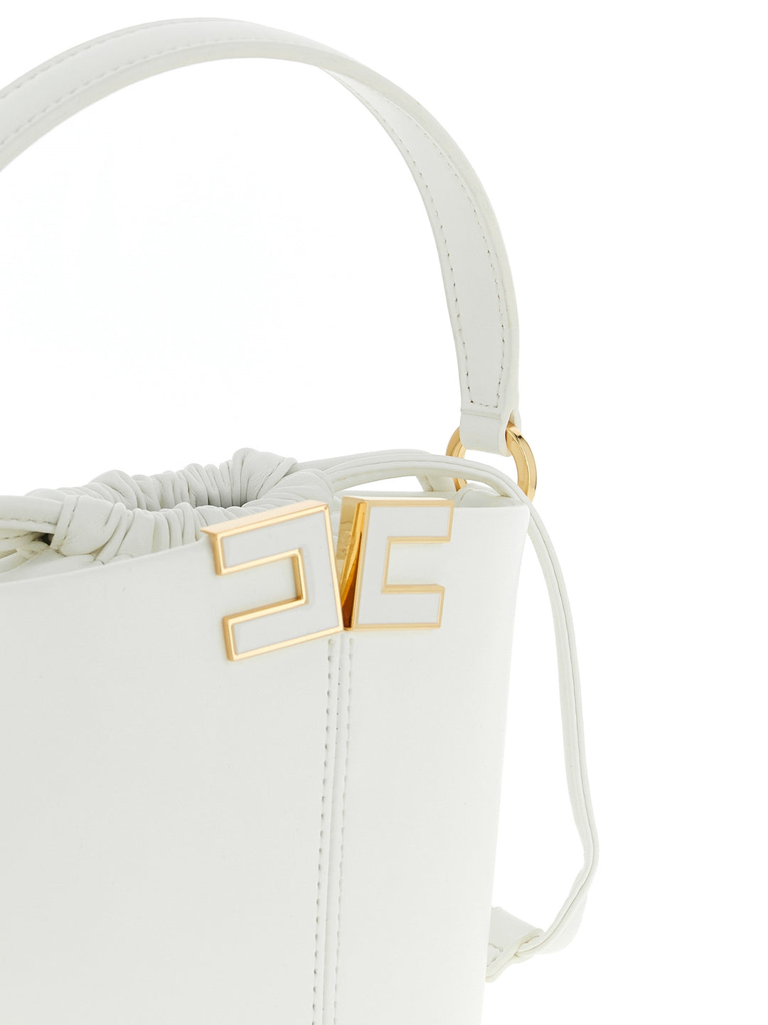 Elisabetta Franchi Logo Bucket Bag Hand Bags - Beige | 51352f82ce0fea31344ff4803e153d53266db958