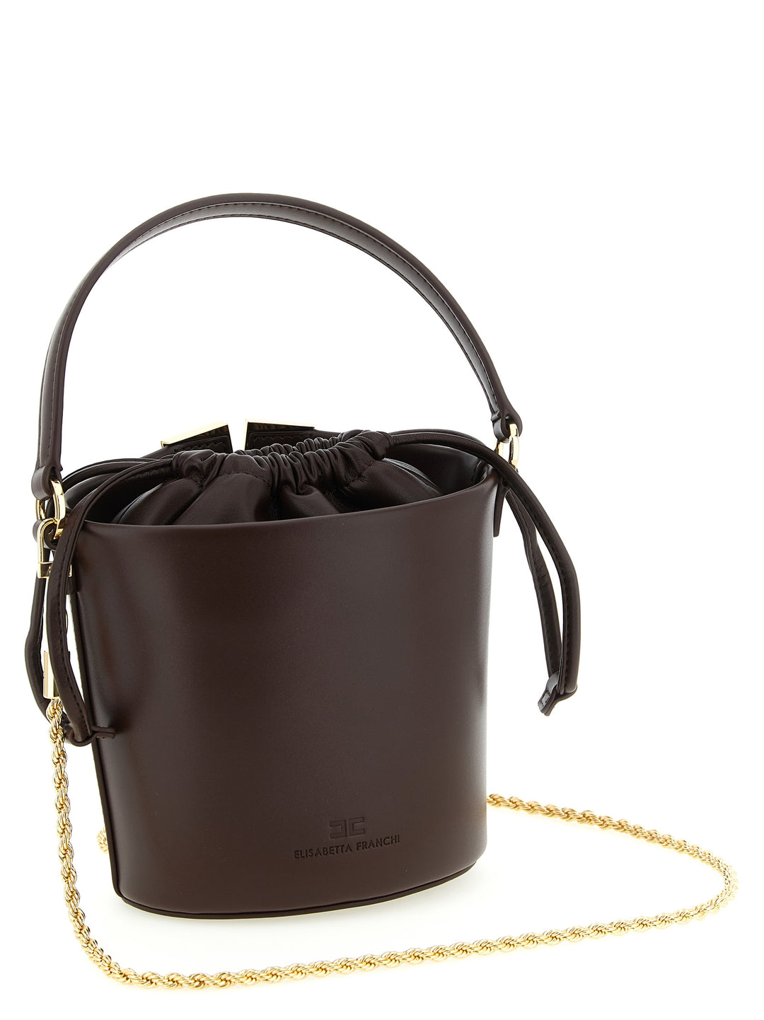 Elisabetta Franchi Logo Bucket Bag Hand Bags - Brown | c769911dd0936ea1f123e2f7120506db97ebb295