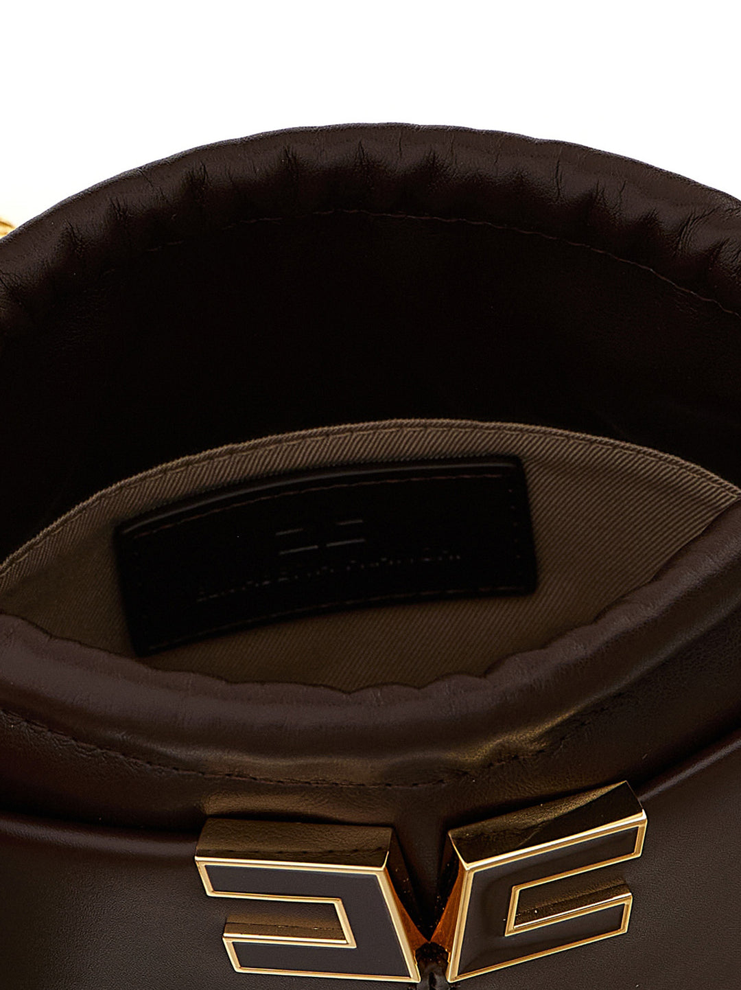 Elisabetta Franchi Logo Bucket Bag Hand Bags - Brown | 108356d7cbda9375d2a204934b25baabd488b080