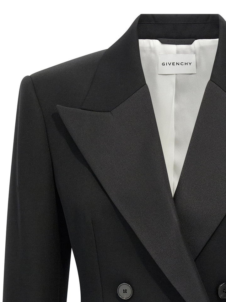 Givenchy Satin Lapel Blazer BlazerS - Black | aa4cb4352f6983daa09f0286fa38a8bc2a0d914d
