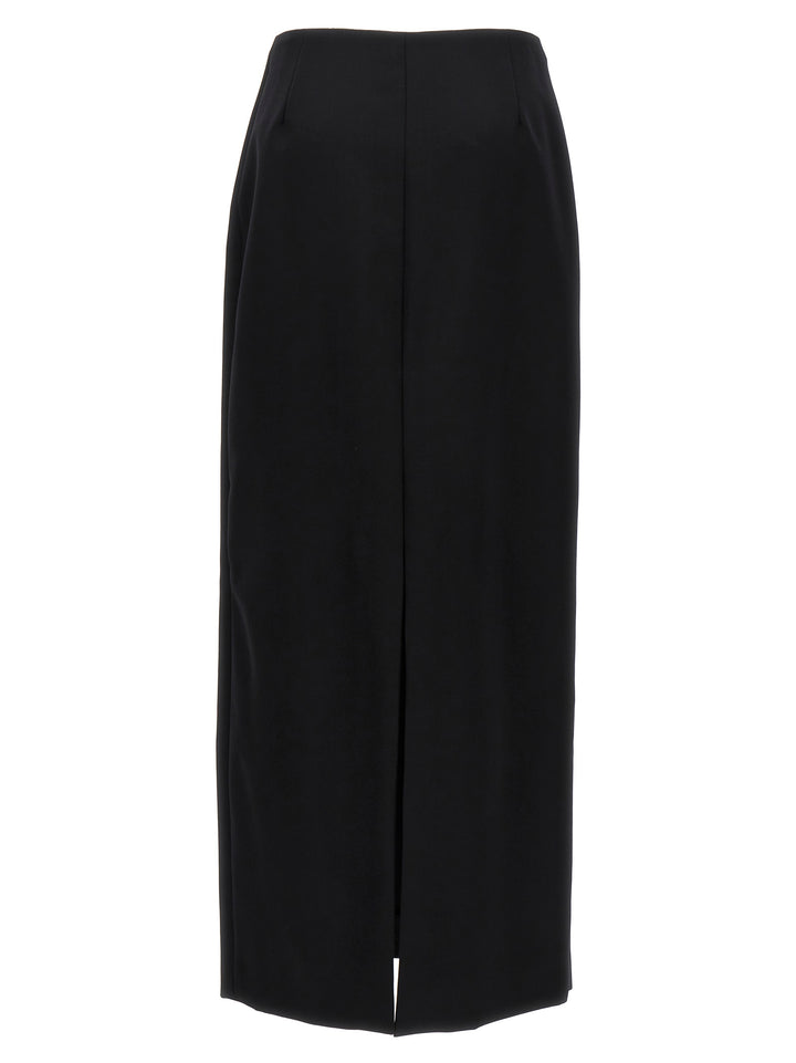 Long Skirt Back Slit Skirts Black