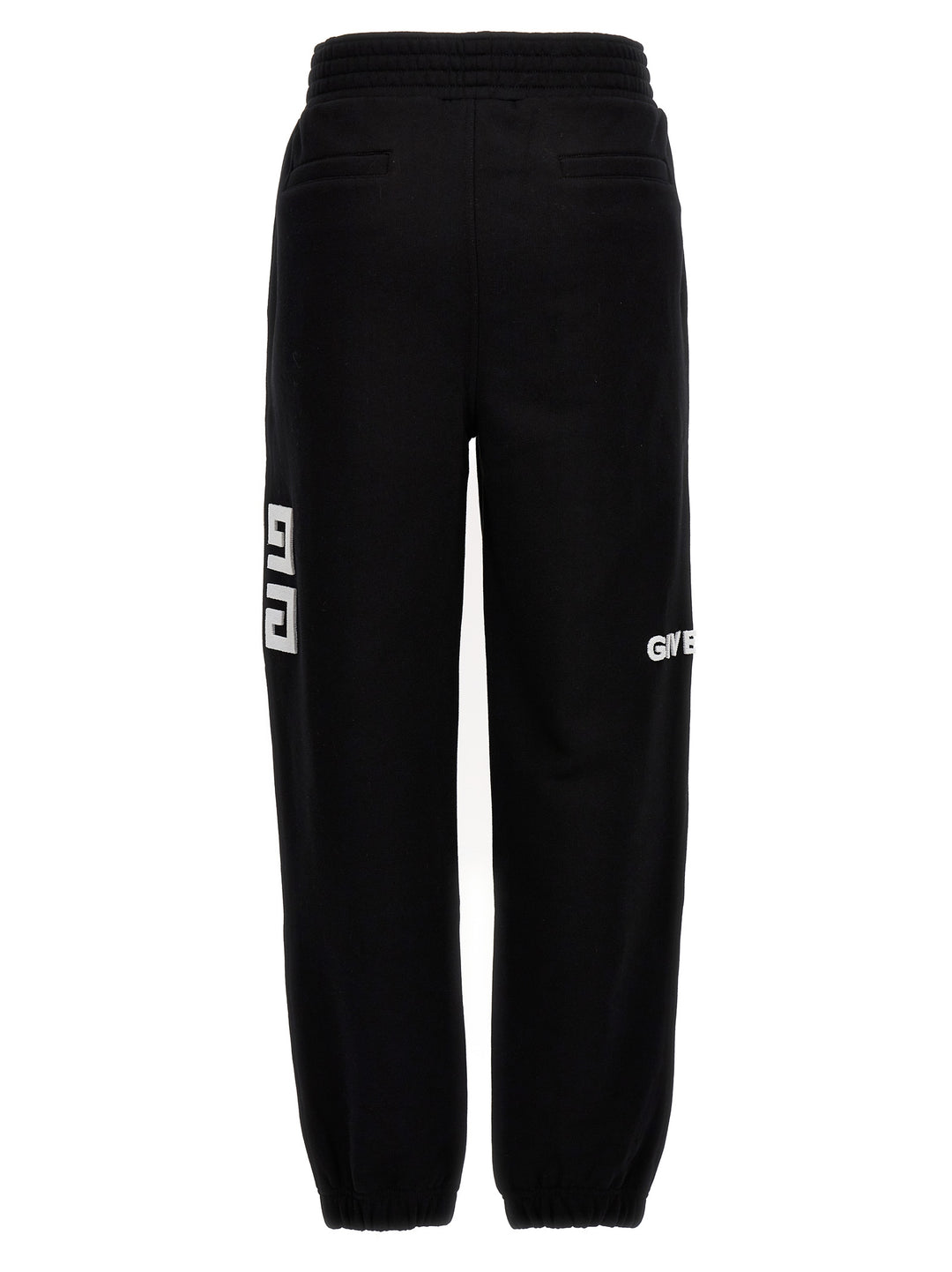 Flocked Logo Joggers Pants Black