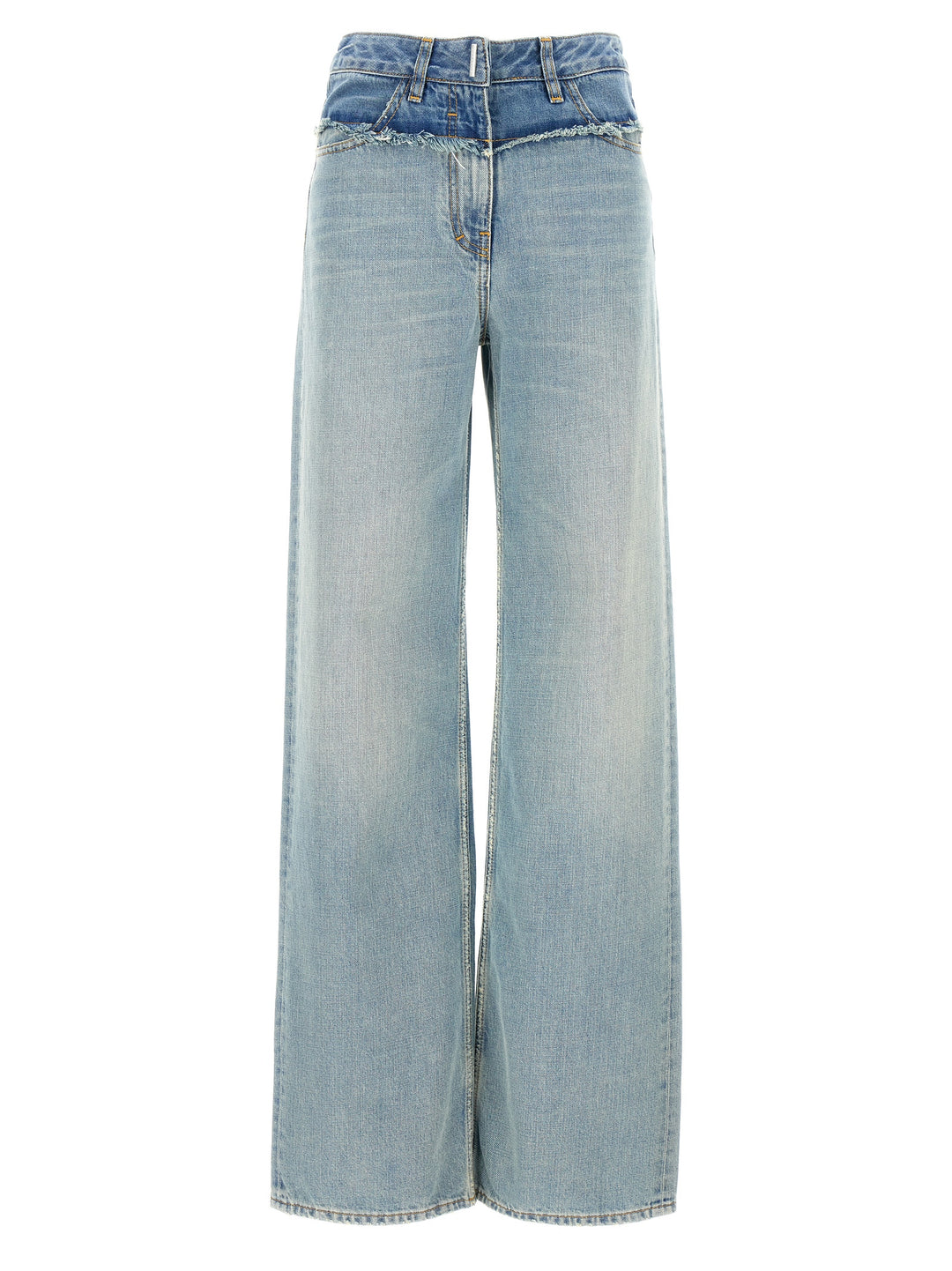 Fringed Detail Jeans Light Blue