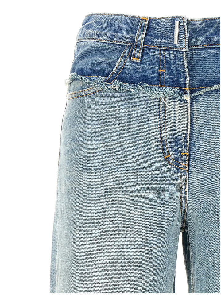 Fringed Detail Jeans Light Blue