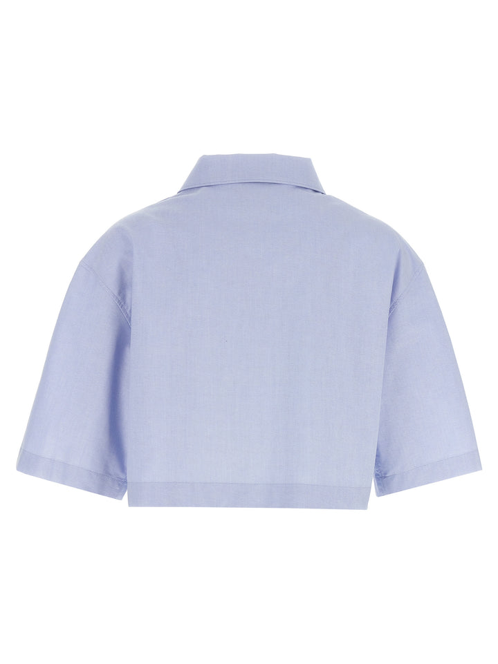 Logo Embroidery Shirt Shirt, Blouse Light Blue