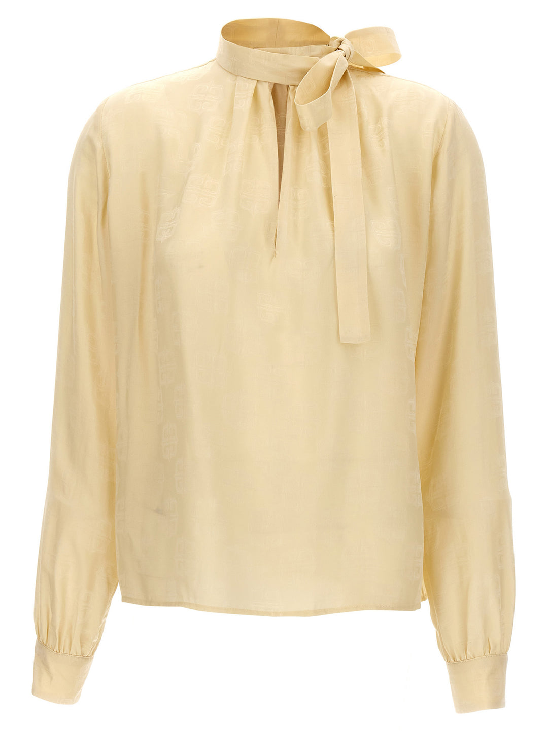 Logo Lavalliere Shirt Shirt, Blouse Beige