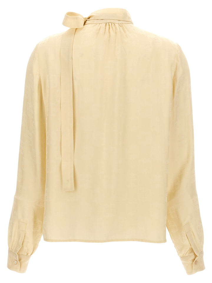 Logo Lavalliere Shirt Shirt, Blouse Beige