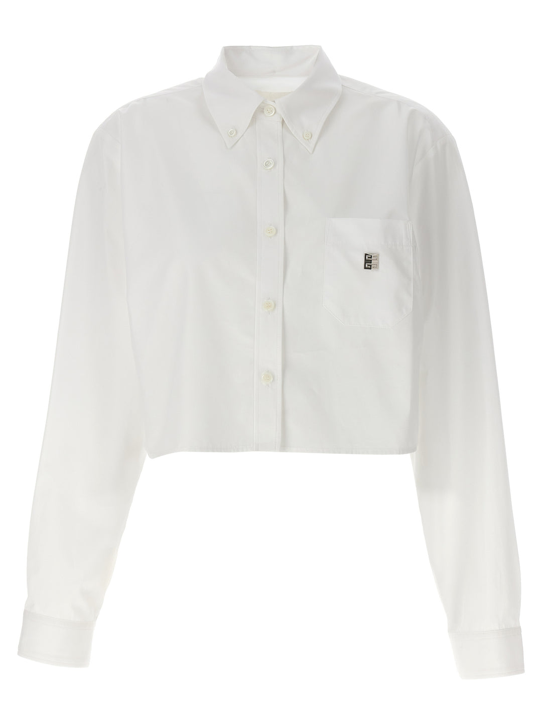 Cropped Logo Shirt Shirt, Blouse White