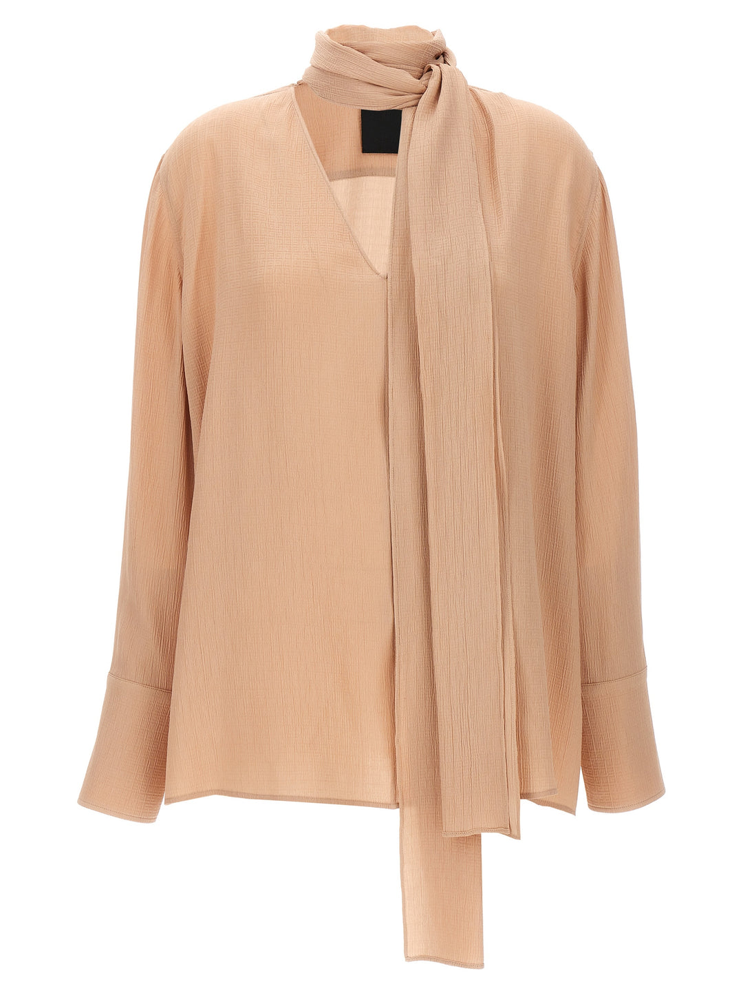 Pussy Bow Blouse Shirt, Blouse Beige