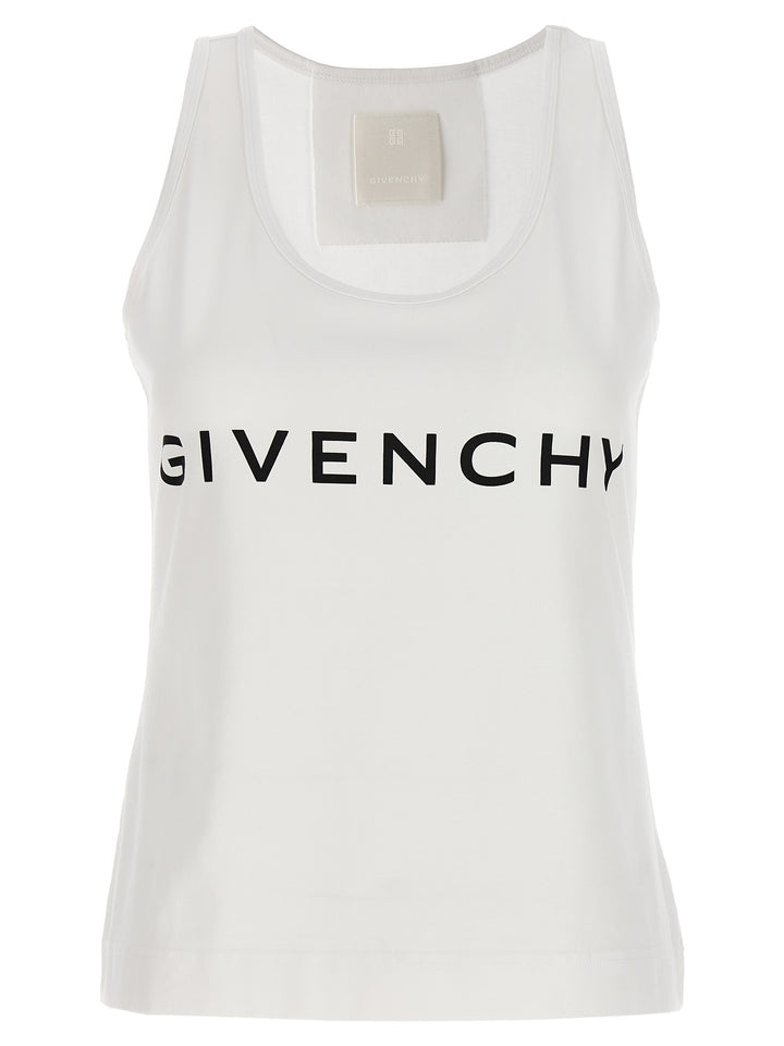 Logo Print Tank Top Tops White/Black