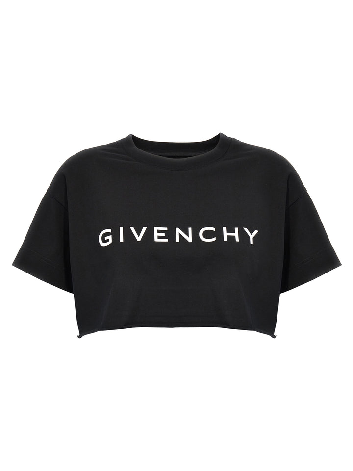 Logo Print Cropped T-Shirt White/Black