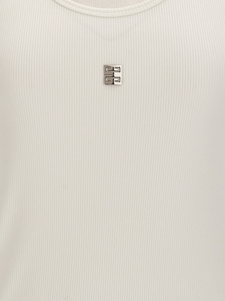 Logo Plaque Top Tops White