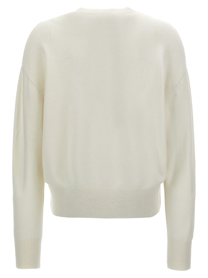 Flocked Logo Sweater Sweater, Cardigans White