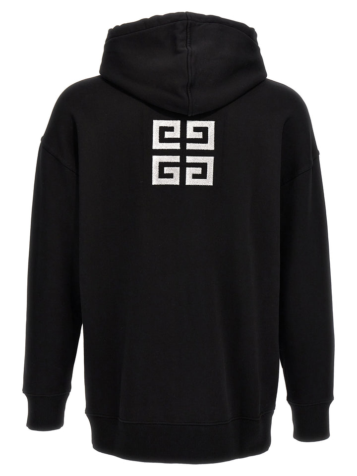 Flocked Logo Hoodie Sweatshirt White/Black