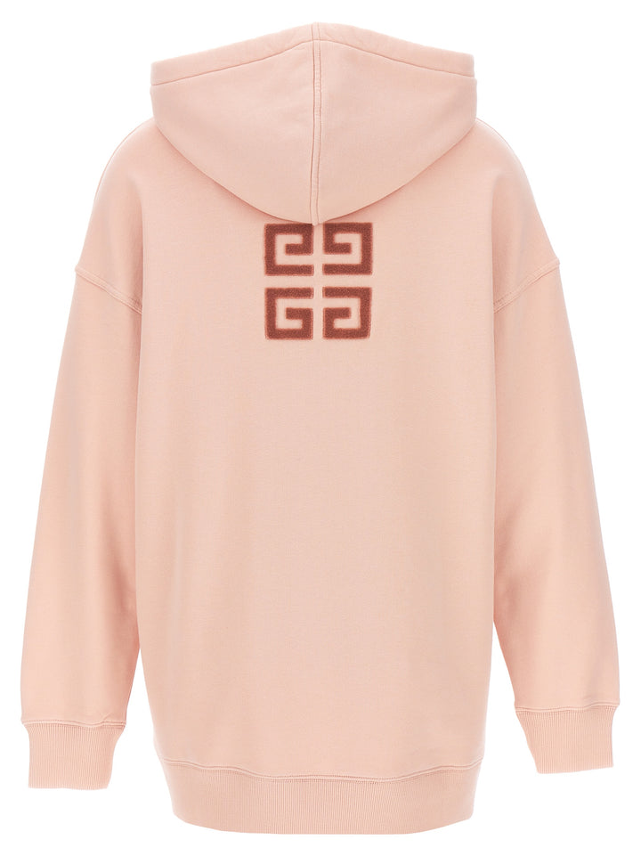 Flocked Logo Hoodie Sweatshirt Pink