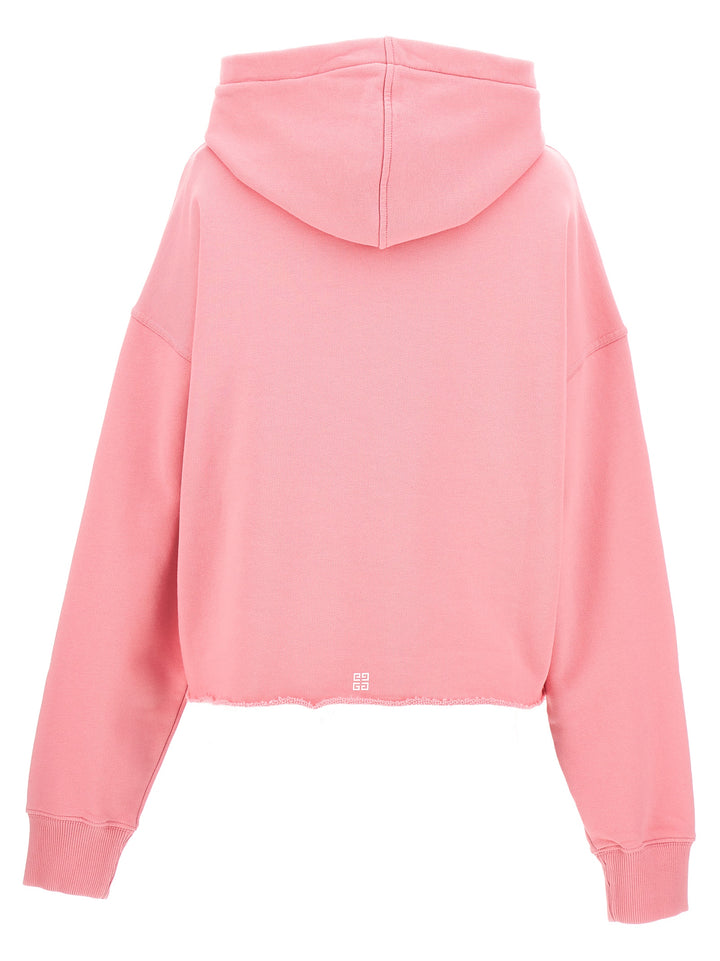 Cropped Logo Hoodie Sweatshirt Pink