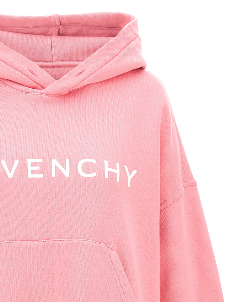 Cropped Logo Hoodie Sweatshirt Pink