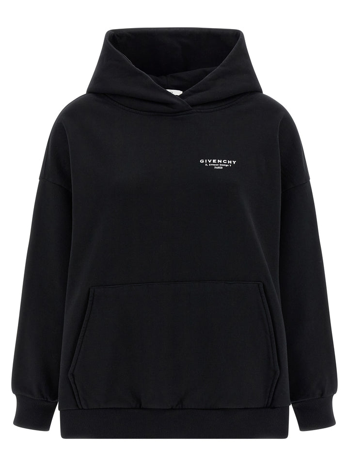 Givenchy Logo Print Hoodie Sweatshirt - White/Black | 477dde7dfa470255096899e632ac96e4a65b61fc