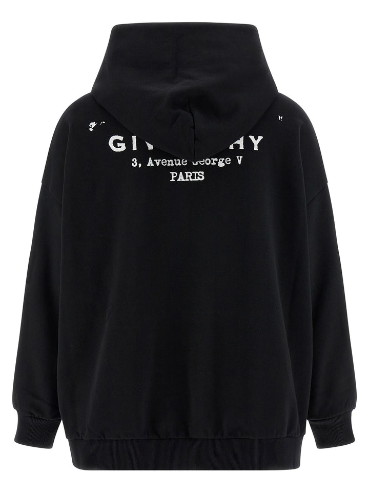 Givenchy Logo Print Hoodie Sweatshirt - White/Black | f6dee5ba691432bae6d7656b503b1d1f710d43a5