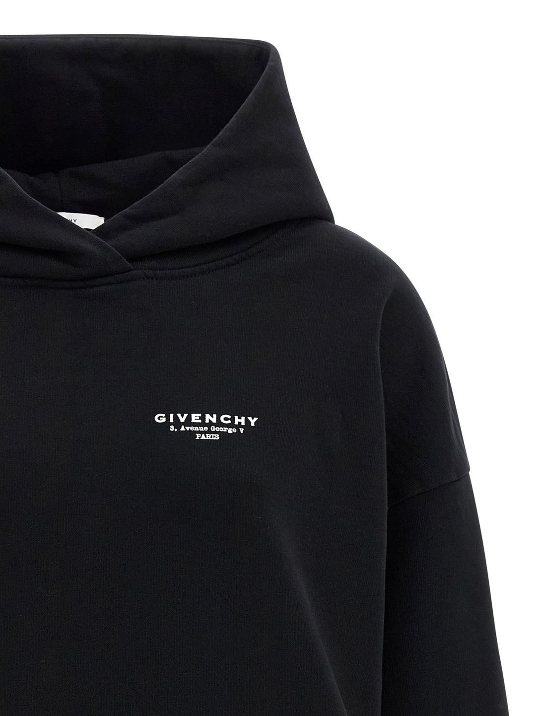 Givenchy Logo Print Hoodie Sweatshirt - White/Black | 8387303af9166ba389c273c3c270fade308195c4