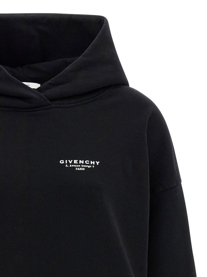 Givenchy Logo Print Hoodie Sweatshirt - White/Black | 8387303af9166ba389c273c3c270fade308195c4