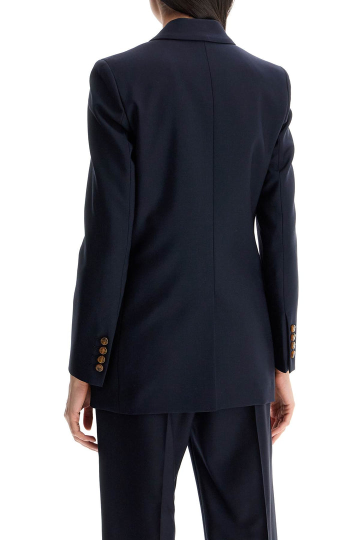 Navy Blue Virgin Wool Single Breasted Blazer