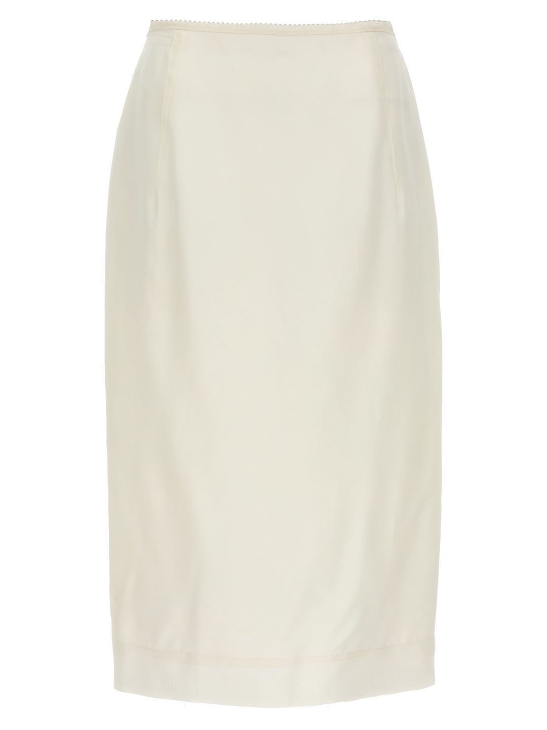 Silk Longuette Skirt Skirts White