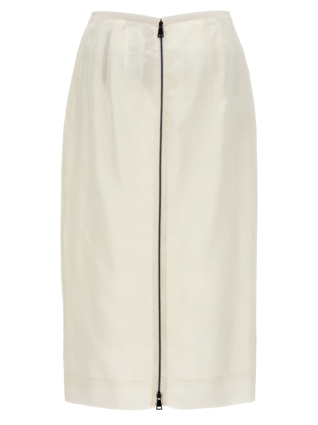 Silk Longuette Skirt Skirts White