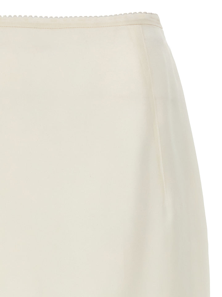 Silk Longuette Skirt Skirts White