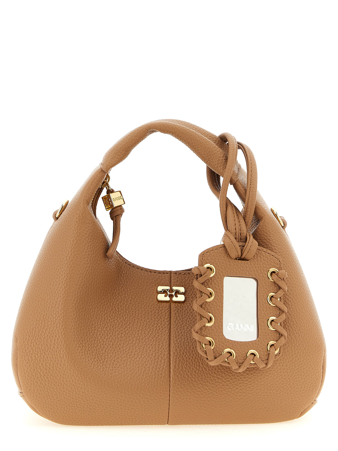 Ganni Mini Hobo Hand Bags - Beige | 523a8eaebb1c3f5b3810a1d8b047638aaecdfe76
