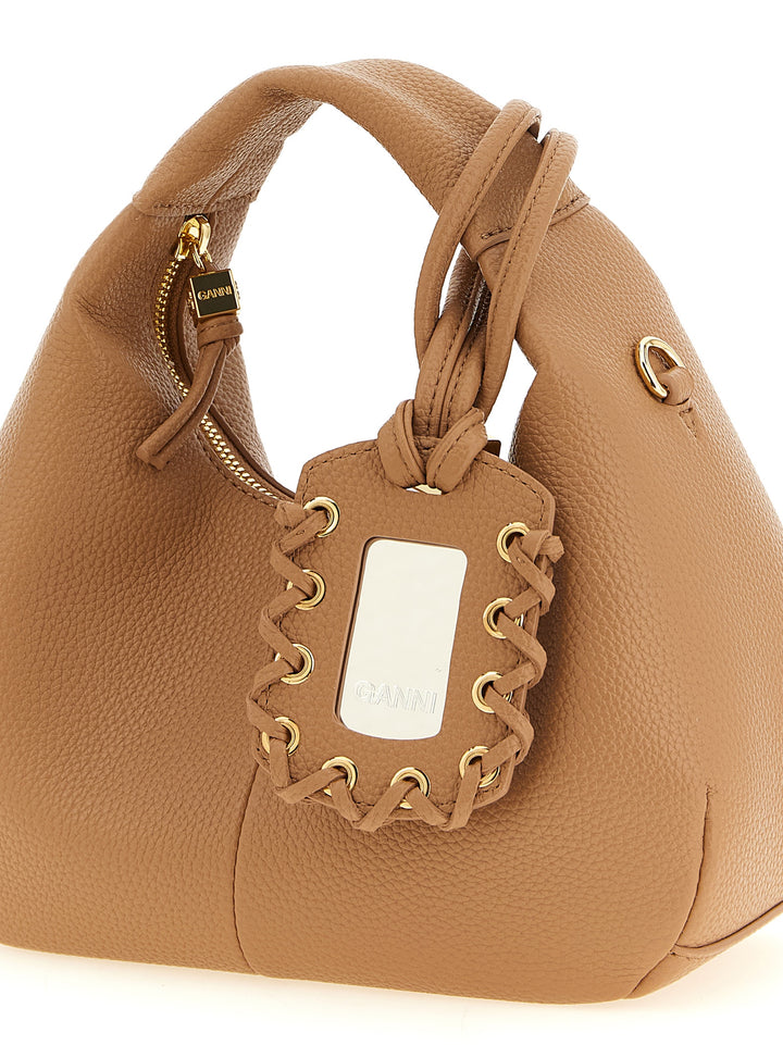 Ganni Mini Hobo Hand Bags - Beige | ae64b641f536153566c749efe7ec7255d53fb8aa