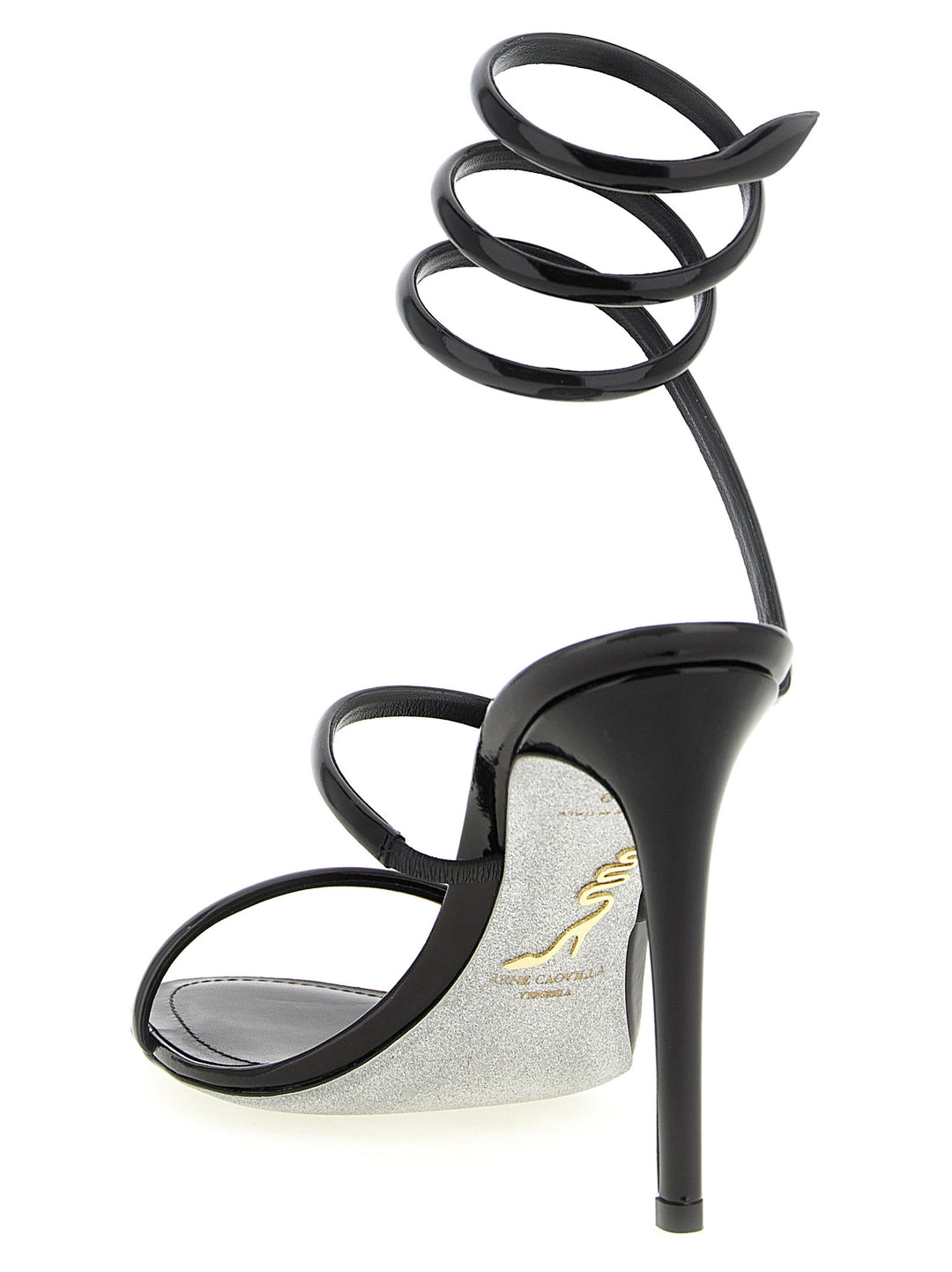 René Caovilla Cleo Metallic Sandals - Black | 36db97a0df9288e0c6ad257159fdf4bd14a06864