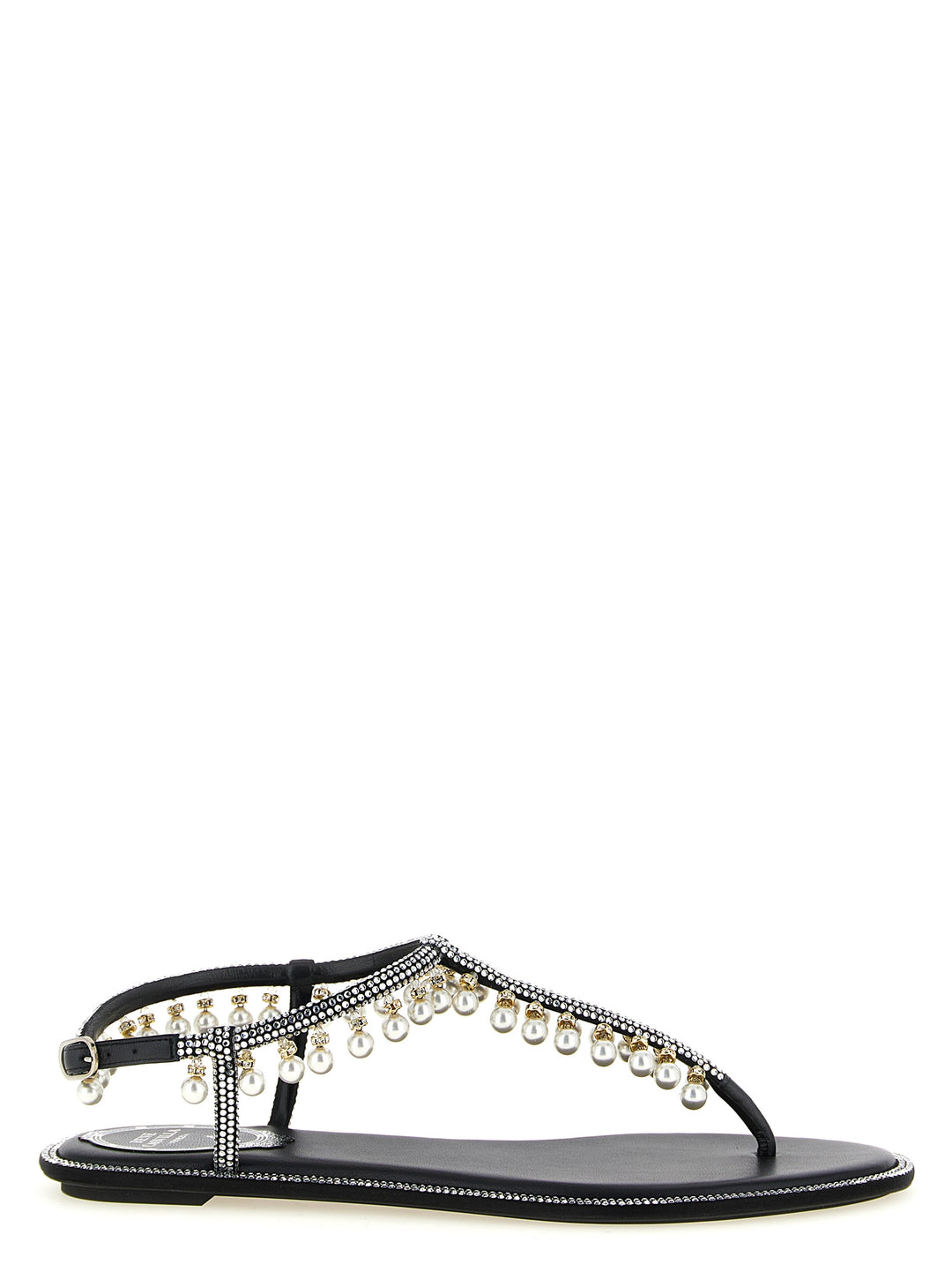 René Caovilla Diana Sandals - White/Black | 29aed313c0c5238a87c1e42f8363b69734222174
