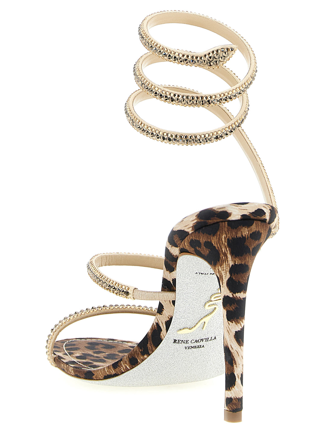René Caovilla Cleo Leopard Sandals - Multicolor | b03e8fe93ad78116c147fed40f3066106e29658d