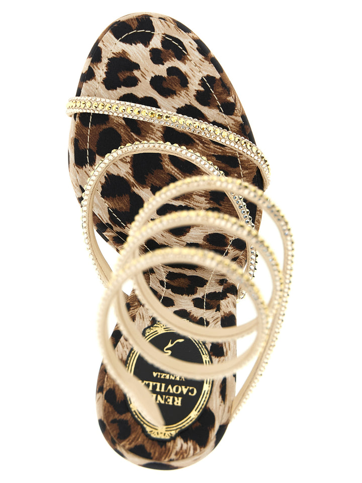 René Caovilla Cleo Leopard Sandals - Multicolor | 578c1b5e65359bb8f8102957855a36d2c0fcd5cf