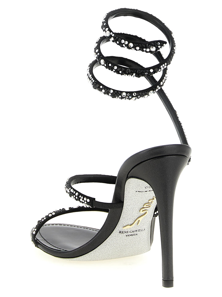 René Caovilla Cleo Sandals - White/Black | aaff12e0dc4caa4d6eb9957505242a49641cae61