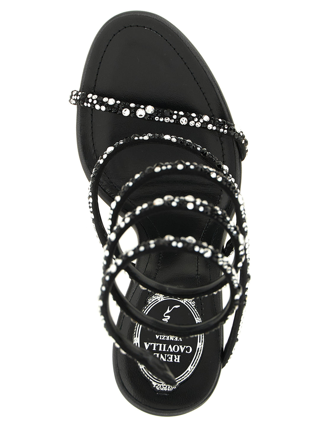 René Caovilla Cleo Sandals - White/Black | 42f7138091f3053c4187831e60c1535e3964e525