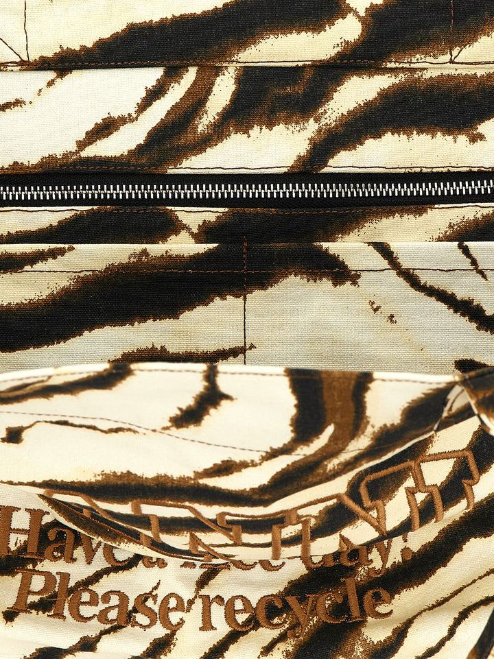 Ganni Xxl Zebra Tote Bag - Beige | 73f3c7419a13c29b6b0534c0e5020a58eca21860