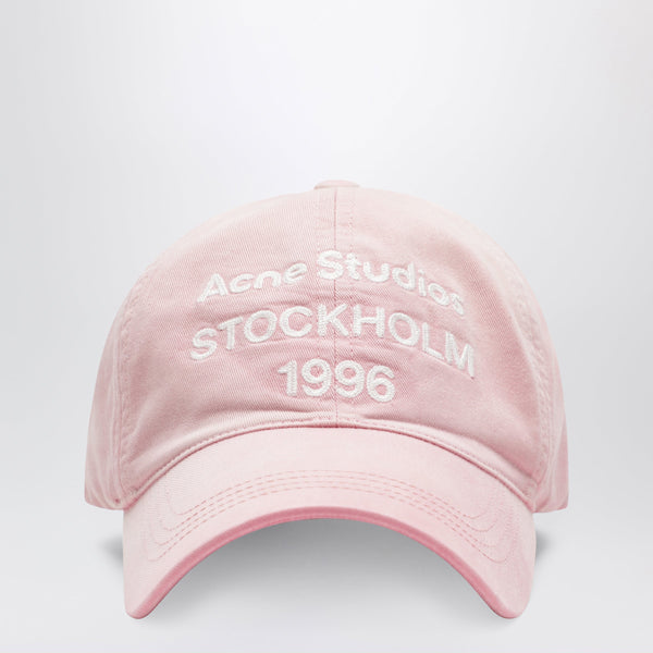 Faded Pink Baseball Cap With Embroidered Logo