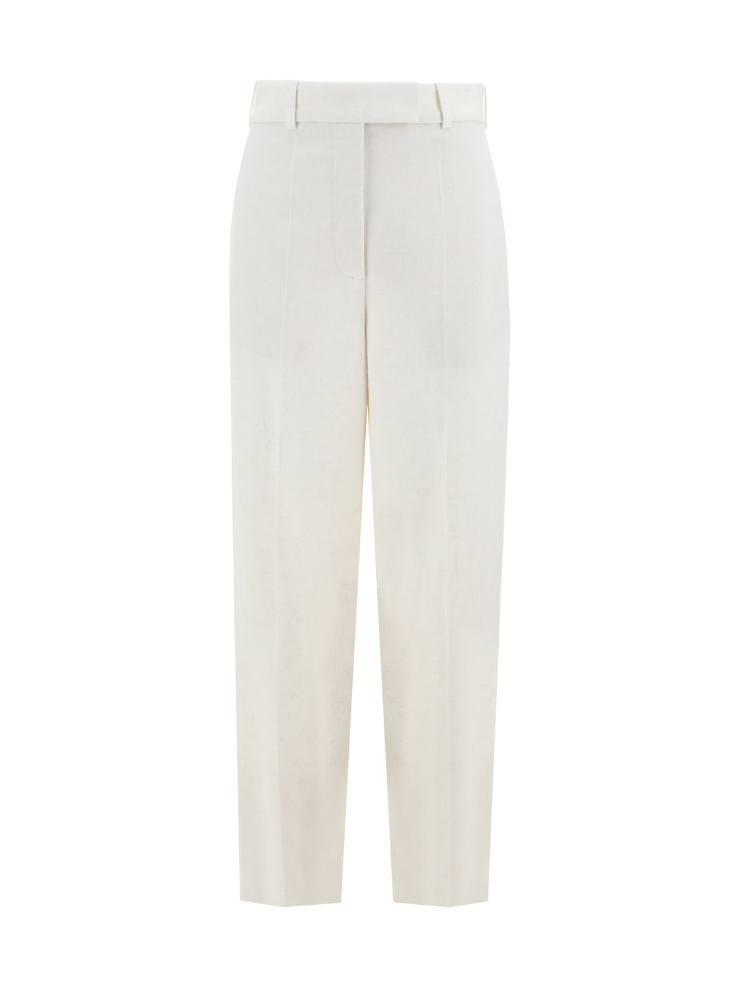 TEXTURED WINTER WHITE TROUSERS