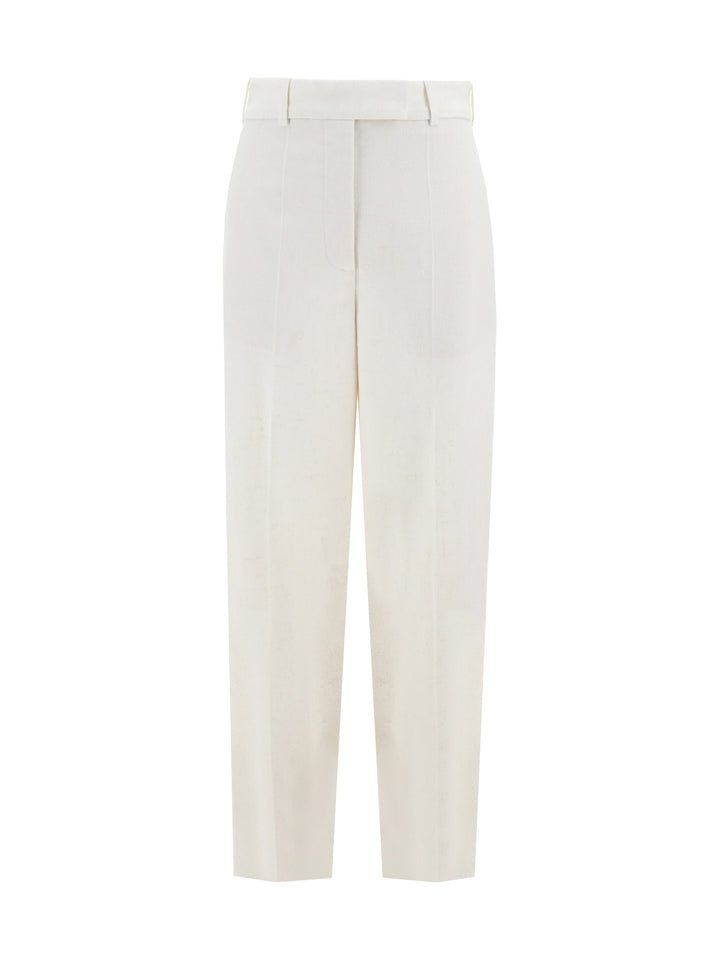 TEXTURED WINTER WHITE TROUSERS