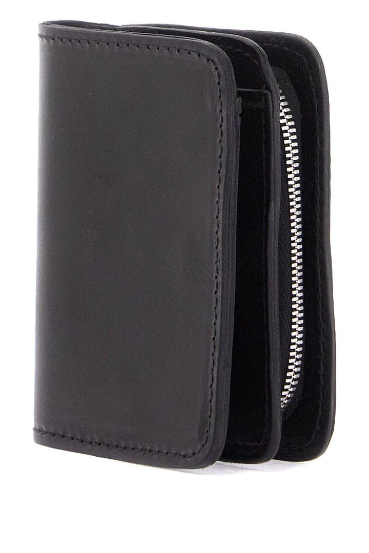 Black Kangaroo Leather Wallet For Men With Snap Closure And Compartments