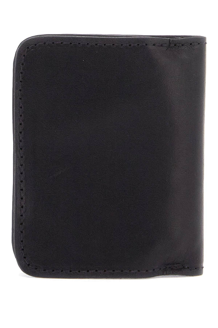 Black Kangaroo Leather Wallet For Men With Snap Closure And Compartments