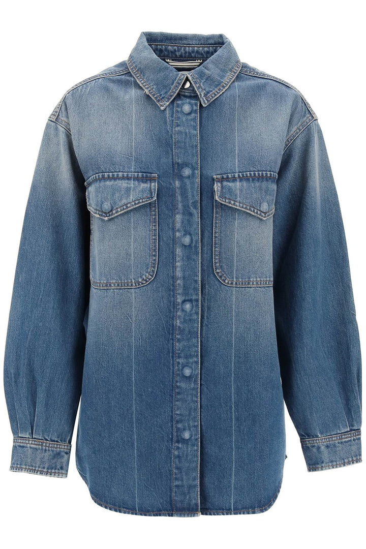 Overshirt In Denim Di Misto Cotone Riciclato