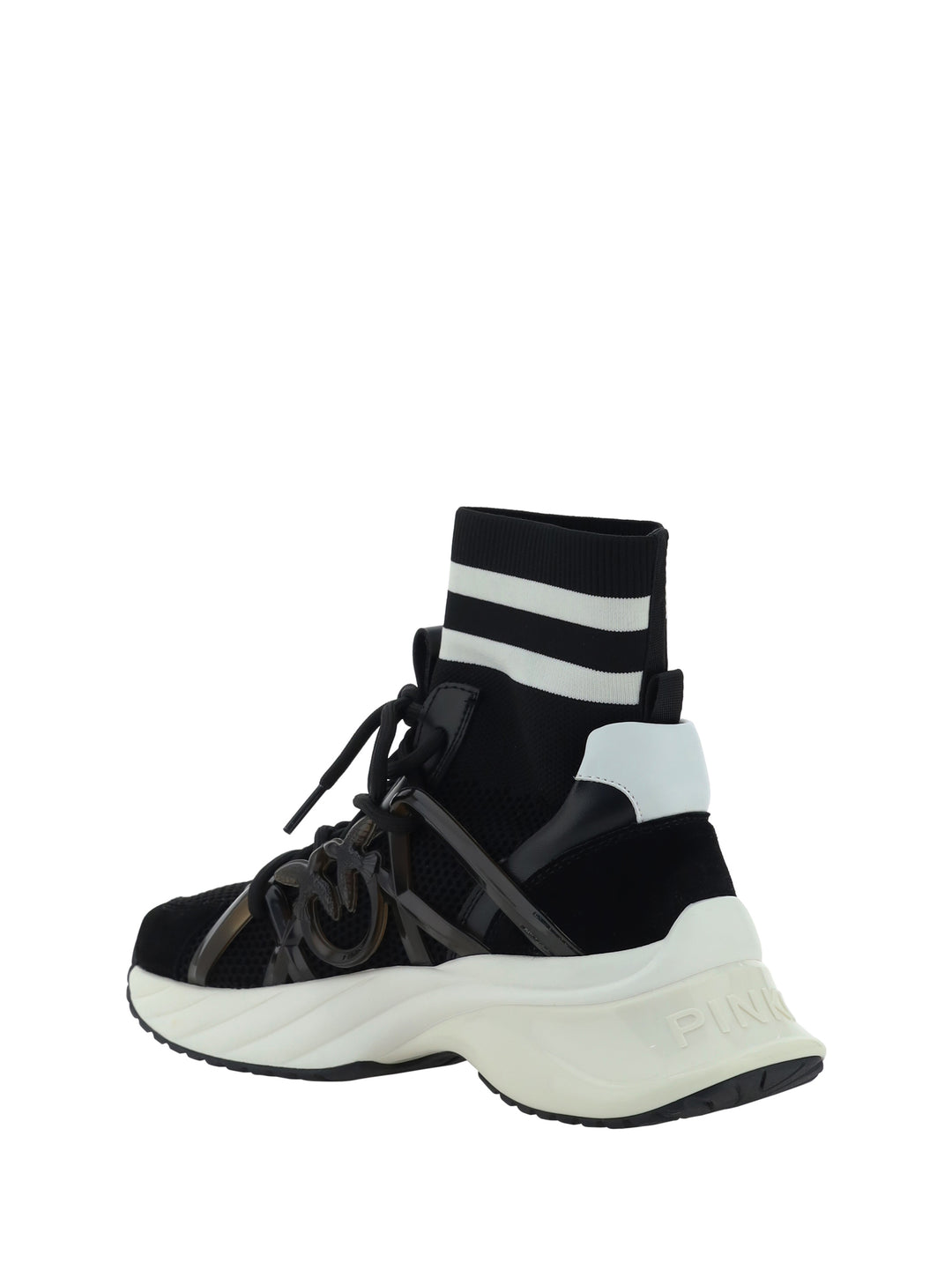 ARIEL 05 - MID SNEAKER KNIT/LEATHER BLAC