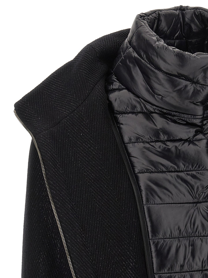 Herno Lamé Thread And Wool Coat Coats and Trench Coats - Black | 3785af7771d91c590787ded0905c810ef13b3150